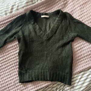 Prada Dark Green V-Neck Sweater - original vintage